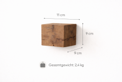 3er Set Würfel Eichenholzregal Rustikal Massiv Natur...