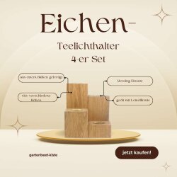 Teelichthalter aus Eiche 4er Set – 5, 10, 15 &...