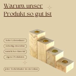 Teelichthalter aus Eiche 4er Set – 5, 10, 15 & 20 cm