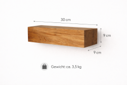 Schweberegal aus Eichenholz 30cm