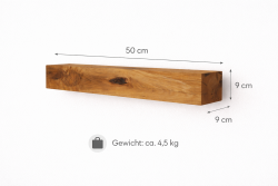Holzregal schwebend  geölt 50cm