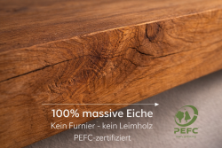 robustes Eichenwandregal massiv geölt 75cm