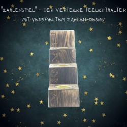 4er Set "Zahlenspiel" - der vierteilige Teelichthalter mit verspieltem Zahlen-Design