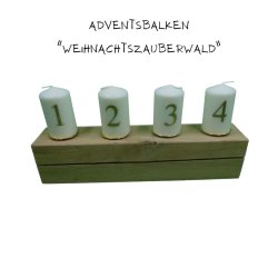 "Weihnachtszauberwald" - Naturbelassender Adventskranz aus Eichenholz für ein zauberhaftes Weihnachten