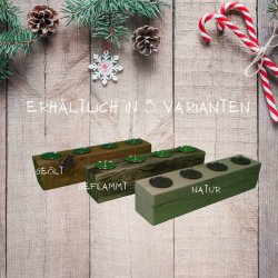 "Weihnachtszauberwald" - Naturbelassender Adventskranz aus Eichenholz für ein zauberhaftes Weihnachten