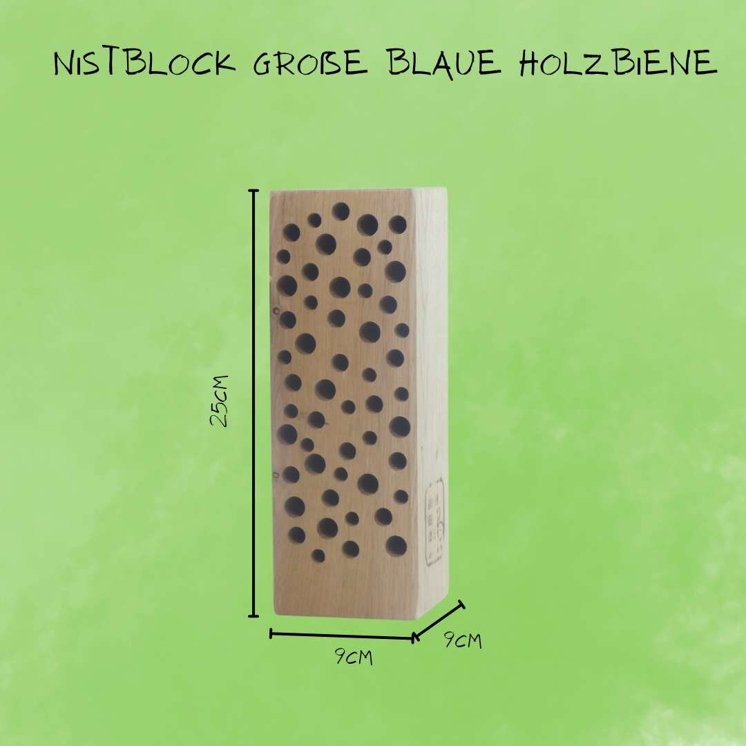 Wildbienen Nistblock Eiche - Nachhaltige Nisthilfe Mit 10 Fräsrillen