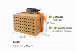 Nistblock für Wildbienen aus Eiche –...