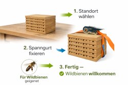 Nistblock für Wildbienen aus Eiche – Natürliche Nisthilfe mit 10 Fräsrillen