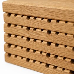 Nistblock für Wildbienen aus Eiche – Natürliche Nisthilfe mit 10 Fräsrillen